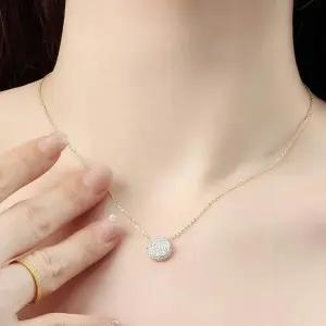 실버악세사리 실버925목걸이 실버쥬얼리 서클 큐빅 심플목걸이 여성실버목걸이