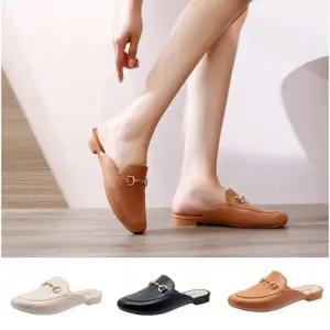 골드 스트랩장식 모던 블로퍼 편안한 여성 뮬 슬리퍼 여름슬리퍼 남성슬리퍼 여성슬리퍼