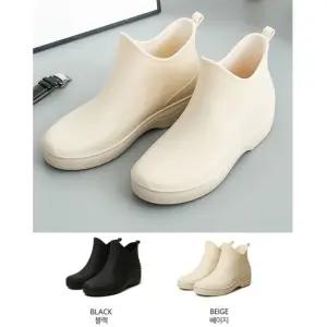 베이직 곡선 라인 스티치 디테일 여성 숏 레인부츠 여성레인부츠 여성숏레인부츠