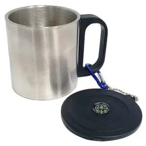 영스타 나침반 이중등산컵(200ml) 휴대용 스텐컵 캠핑 스텐컵 이중스텐컵