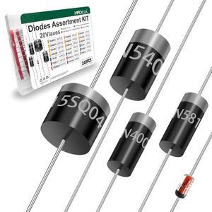 [미국배송] 240PC 다이오드 모음 키트 1N4001 U20131N4007 1N4148 1N5408 FR107 10A10 쇼트키 빠른 복구 정류 등 20가지