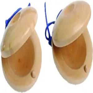 건설적인 놀이기구 나무 캐스터네츠 악기 5인치 2개 세트