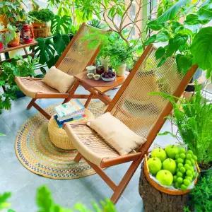 원목 홈카페 티테이블 세트 라운지 야외테이블 2인용