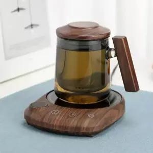 커피 머그인덕션 온열 워머 뉴월넛 커피를 컵워머 세트 받침