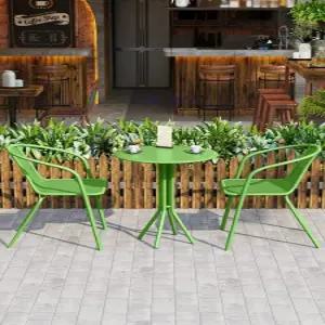 철제 야외 탁자 테이블 원형 업소용 스틸 베란다 발코니