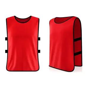 밴드형 단체 팀조끼 빨강 FREE 빨강색팀조끼 풋살팀조끼 프리사이즈팀조끼