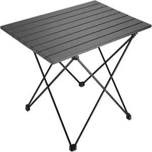 이캉청 접이식 캠핑 테이블 16인치 x 13.8인치 11.4인치 블랙 카본 스틸 가정 및 실외용 수납 가방 포함
