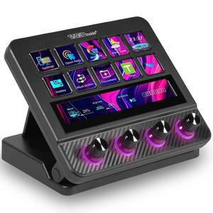 VSDINSIDE 매크로 패드, 스트리밍 데크 스트림 컨트롤러 사운드보드 키패드, 게이머 스트리머용 프로그래밍 가능한 키 USB 단축키 키보드, OBS, 유튜브, 사무실 책상 설정, PC, Mac용 오디오 믹서