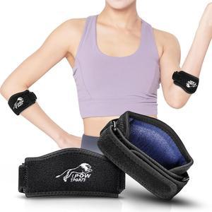 IPOW 테니스 및 골퍼의 팔꿈치 보호대, 남성 여성용 두꺼운 패드가 있는 스트랩, 건염 를 위한 역도, 피클볼, 작업용 밴드 2팩