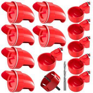 닭 모이통, 폐기물 없는 자동 가금류 급식기, DIY 모이통 및 급수기 세트, 포트 6개, 사료 공급 키트