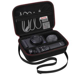 [미국배송] 소니 ZV-1F / ZV-1 II 디지털 카메라용 SUPMAY 하드 여행용 케이스 보호 케이스 백 핏 브이로거 액세서리 키트 삼각대 및 마이크 추가 지퍼 포켓 배터리 충전기 블랙