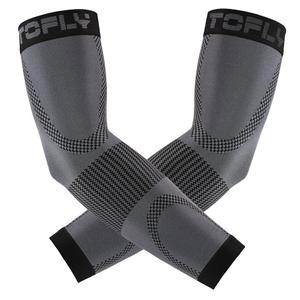 TOFLY 압박 팔 슬리브 팔꿈치 보호대 (1쌍), 20-30 mmHg 점진적 테니스 엘보용, 블랙.