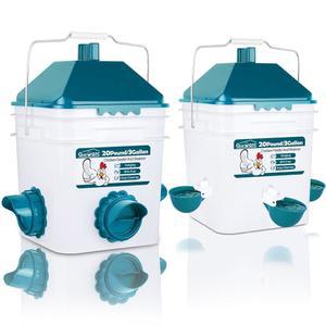 닭 모이통 및 급수기 세트, 닭, 오리, 비둘기 메추라기용 뿌리 방지 자동