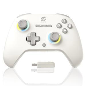 1000Hz 폴링 속도, 스위쳐블 홀 및 촉각 트리거, 조이스틱, 터보, 매크로, RGB 조명, 2.4G 블루투스 유선, Windows PC/스위치와 호환되는 PeriphX 무선 PC 컨트롤러