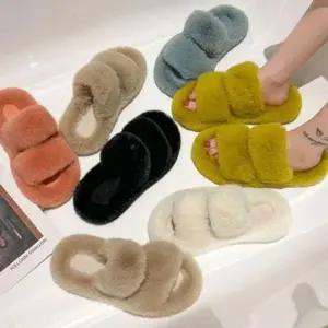 여성 KDE935N7 방한 밍크퍼 스타일 겨울 털슬리퍼 빅사이즈 퍼