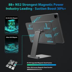 호환 KUXIU 아이패드 프로 11/13 M4 (2024)  11/12.9인치  에어 5/4세대용 마그네틱 스탠드  360도 회전