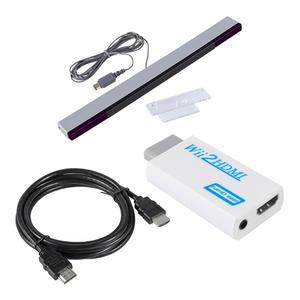 Aokin Wii용 센서 바 및 Wii to HDMI 컨버터, 유선 적외선 닌텐도 어댑터, 1.5m /4.9피트 케이블 포함