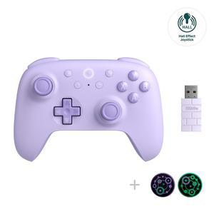8Bitdo Ultimate 2C 홀 효과 조이스틱 및 트리거, 리매핑 가능한 L4/R4 범퍼, 터보 기능 럼블 진동(퍼플)을 갖춘 Windows PC Android용 무선 컨트롤러(8Bitdo Hall Effect Joysticks)