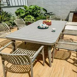 야외 테이블 세트 루프탑 카페 테라스용 라탄 의자 옥상