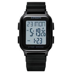 [미국배송] LN LENQIN 남성 디지털 시계 초박형 미니멀리스트 스포츠 방수 남성용 야외 손목시계 LED 백라이트 타이머 알람 날짜