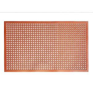 뉴스타 54521 상업용 등급 그리스 저항성 피로 방지 고무 바닥 매트, 36인치 x 60인치, 빨간색