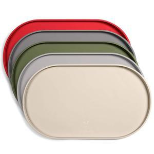 도그버디 개 사료 매트 - 방수 도그 볼 매트, 식용 및 물그릇용 실리콘 반려동물 가장자리가 있는 미끄럼 방지 바닥용 반려견 강아지 용품(작은 모래, 흰 모래)