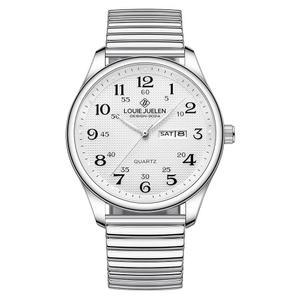 [미국배송] 고사사 쉽게 읽을 수 있는 시니어용 쿼츠 시계 큰 숫자 달력 30M 방수 발광 여성용 남성용 스테인리스 스틸 손목시계