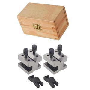 라세파터 1-3/8 x 1-3/16 인치 V-블록 및 클램프 다목적 경화 강철 기계 세트