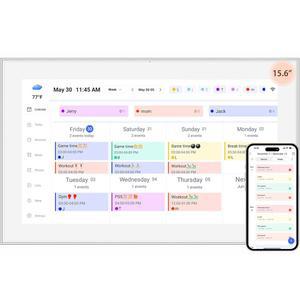 15.6인치 디지털 캘린더 터치스크린, 벽 플래너, IPS FHD, 스마트 가족 일정, 집안일 차트, 여러 가정을 위한 정리함 - 내장 액자 기능