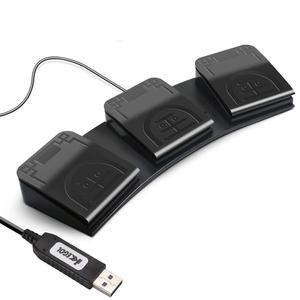 iKKEGOL 업그레이드된 USB 트리플 풋 페달 기계식 스위치 컨트롤 3 키 풋스위치 프로그램 맞춤형 컴퓨터 키보드 마우스 프로그래밍 가능한 게임 전사 음악 페이지 터너 액션 HID