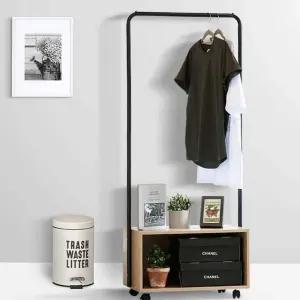 이동식 행거 옷선반 수납장 옷걸이 원목 틈새 수납 거실 침실 정리 간편설치