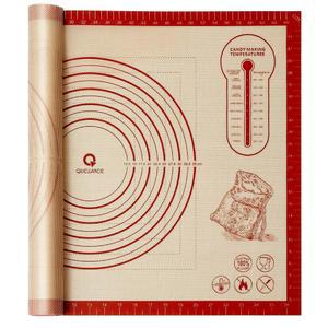 실리콘 베이킹 페이스트리 반죽 매트 - 28x20인치 초대형 쿠키 빵 롤링 시트, 논스틱 주방 카운터 보드, 두꺼운 재사용 가능한 파이 피자 퐁당 만들기 매트, 계량