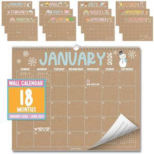 2026 벽걸이 달력 대형 - 나선형 벽 2026-2027, 2026년 1월부터 2027년 6월까지 18개월 달력, 가정, 사무실, 교실, 낙서 크래프트 월간 플래너