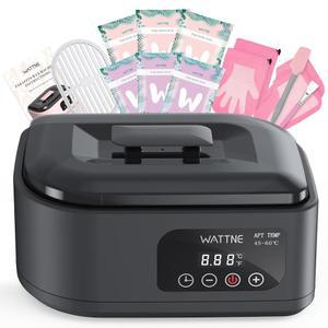 손과 발을 위한 와트네 파라핀 머신 u2013 워머 보습 키트 자동 타이머 및 정밀 온도 조절 기능 염용 목욕 건성 관리 홈 스파 블랙