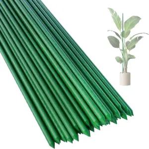 프로웍스 36인치 3피트 식물 지지 정원 말뚝 25개 야외 재배용 견고한 강철 플라스틱 코팅 스틱 토마토