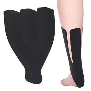 아킬레스건용 프리컷 키네시올로지 테이프 12개, 신축성 있고 통기성이 좋은 아킬레스건 지지 발목 스트랩 스포츠 패치 랩 근육 안정성을 위한 (블랙)