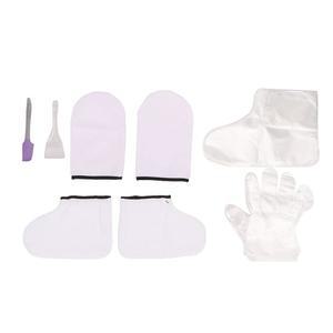 손과 발을 위한 화이트 목욕 장갑 세트 워머 보습 키트 플라스틱 파라핀 라이너 리필 양말 및 기계용 u2013