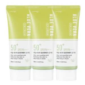 리얼 네이처 알로에 썬크림 60ml 3개 /SPF50+ PA++++ 3중기능성 선크림