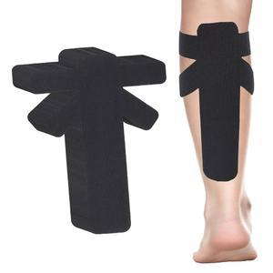 종아리 근육용 프리컷 키네시올로지 테이프 12개, 방수 및 통기성 운동용 지지 스트립 탄성 스포츠 스티커 붓기 근육 회복용 (블랙)