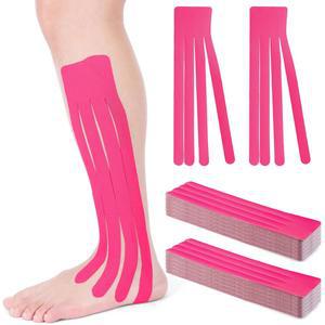 가이저레일리 30개 프리컷 림프 배액 테이프 운동학 팬 부종 스트립 지지 다리 팔 가슴 목 뒤쪽(로즈 레드)