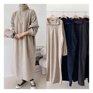 마미누리마더라이크 임산부 겨울 후리스 반집업 롱원피스 빅사이즈 임부복 177076