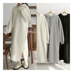 마미누리임산부 기모 단추후드원피스 빅사이즈 여성 겨울 임부복 177054