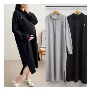 마미누리긴팔 카라 단추 수유원피스 임산부원피스 177047