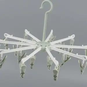 20집게 원형 빨래건조대 접이식 회전 이동식 양말 속옷 행주