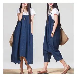 마미누리빅사이즈 오버핏 데님 청 점프수트 임산부 원피스 임부복 8040 177020