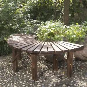 원형 평상 등받이 야외벤치 벤치 휴식 카페 테라스 펜션 야외 방부목 공원 의자