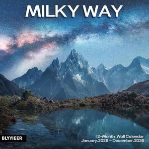 2026 벽 달력, 은하수 월간 30.5cm x 61cm(12인치 24인치) 오픈, 이미지가 있는 가족 플래너 달력 정리함