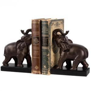 MXARLTR 코끼리 장식 북엔드, 선반용 무거운 책용 북 엔드, 책 애호가를 위한 미끄럼 방지 패드 포함 홈 오피스 장식용 홀더 (브론즈)