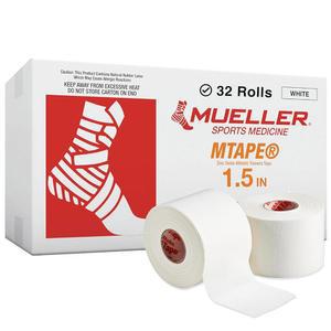MUELLER Sports Medicine MTape Rolls 팀 팩, 고품질 운동용 테이프, 빠르고 효과적인 테이핑을 위해 쉽게 찢을 수 있음, 롤당 3.8cm x 9.1m(1.5인치 10야드), 32롤