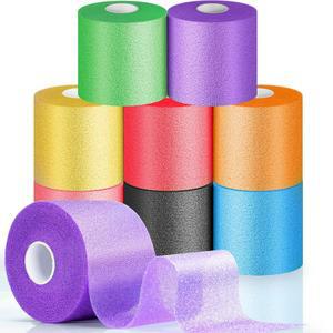 2025 8팩 랜덤 컬러 프리 랩 테이프, 헤어 축구용 프리미엄 프리랩 운동용 스포츠 폼 언더랩 헤드밴드